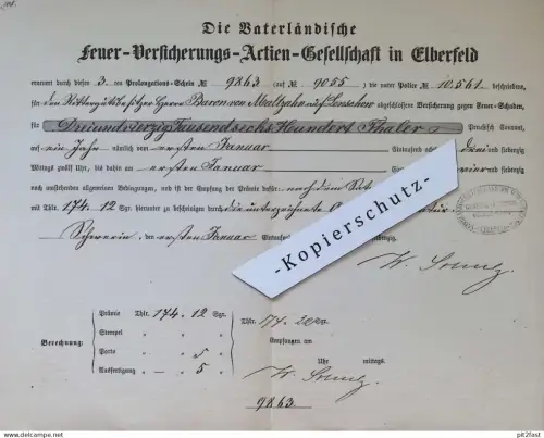 Baron von Maltzahn auf Lentschow , 1873 , Murchin , vaterländische Versicherung , Mecklenburg !!