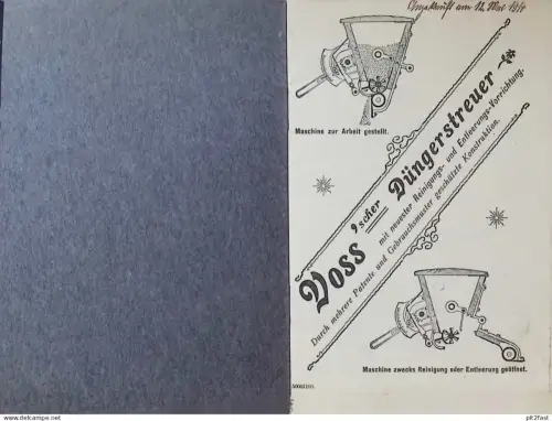 Voss - Düngerstreuer Güstrow , 1914 , Betriebsanleitung , Handbuch , Katalog , Agrar , Mecklenburg !!