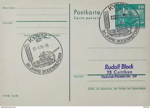 30 Jahre Bodenreform Kyritz , 1975 , Ersttagsblatt , FDC !!