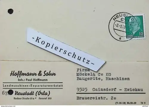Werkstatt Hoffmann & Sohn in Neustadt a. Orla , 1970 , Dokument , Reklame / Werbung