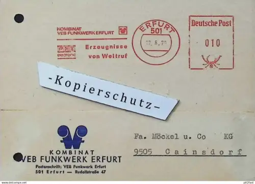 VEB Funkwerk Erfurt , 1970 , Dokument , Reklame / Werbung