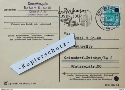 Dampfziegelei - Robert Kunath in Dresden , 1959 , Dokument , Reklame / Werbung
