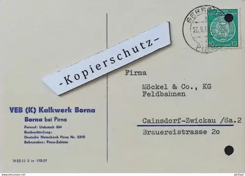 Kalkwerk Borna b. Pirna , 1959 , Dokument , Reklame / Werbung
