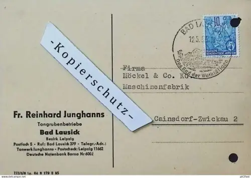 Tongrube - Reinhard Junghanns in Bad Lausick , 1959 , Dokument , Reklame / Werbung