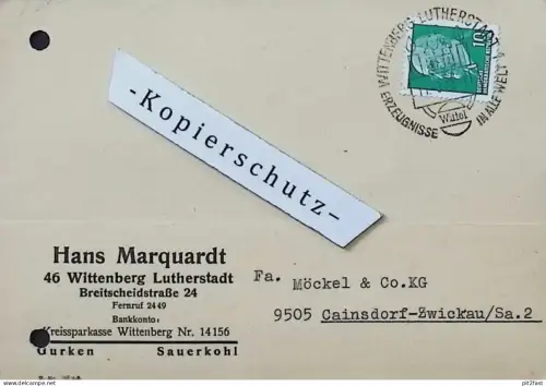 Gurken und Sauerkohl , Hans Marquardt in Wittenberg , 1970 , Dokument , Reklame / Werbung