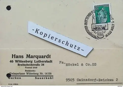 Gurken und Sauerkohl , Hans Marquardt in Wittenberg , 1970 , Dokument , Reklame / Werbung