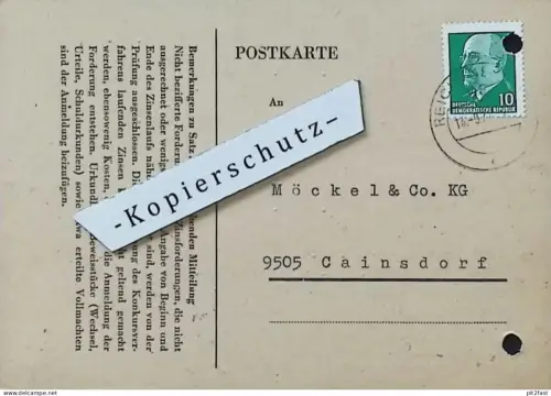 KFZ-Betrieb Uwe Schiffner in Reichenbach , 1972 , Gericht , Richter Wohlleben , Petzold , Dokument , Reklame / Werbung