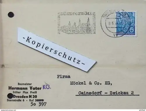 Hermann Vater KG in Dresden 1959 , altes Dokument , Reklame / Werbung