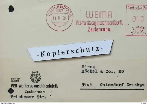 Werkzeug-Maschinenfabrik Zeulenroda , 1968 , , Hr. Pohle , Hr. Walther , altes Dokument , Reklame / Werbung