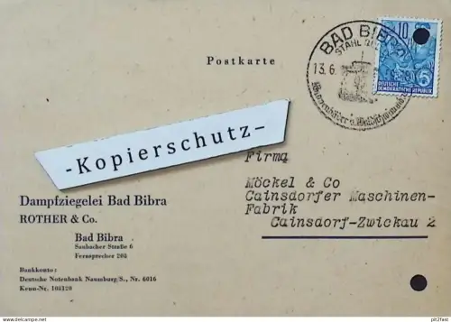 Dampfziegelei Rother & Co. in Bad Bibra , 1959 , altes Dokument , Reklame / Werbung