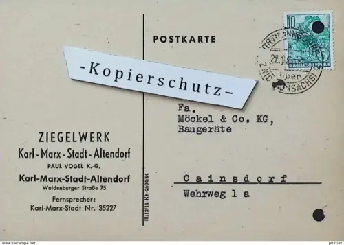 Ziegelwerk Karl-Marx-Stadt Altendorf , 1960 , Paul Vogel , altes Dokument , Reklame / Werbung