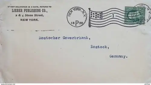 Gewerbebank Rostock i. Mecklenburg , 1898 , Lieber Publishing New York , alter Umschlag !!