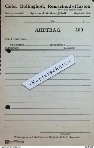Gebr. Röllinghoff in Remscheid - Hasten , 1940 , alte Rechnung / Dokument , Reklame / Werbung !!