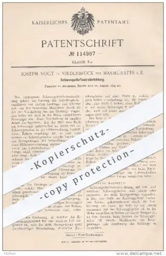 original Patent - Joseph Vogt , Niederbruck / Masmünster , 1899 , Schwengeltiefbohreinrichtung | Bohrer , Bohren !!