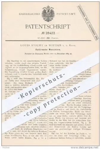 original Patent - Louis Sticht , Witten / Ruhr , 1883 , Rotierende Maschine | Rotation , Pumpe , Pumpen , Kolben !!!