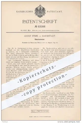 original Patent - Adolf Sybel in Darmstadt , 1894 , Staubsammler , Mühle , Mühlen , Mehl , Müller , Müllerei , Staub !!