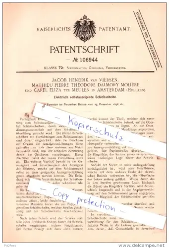 Original Patent  - Jacob van Viesen, Mathieu Molière und Carel ter Meulen in Amsterdam , 1898 , !!!