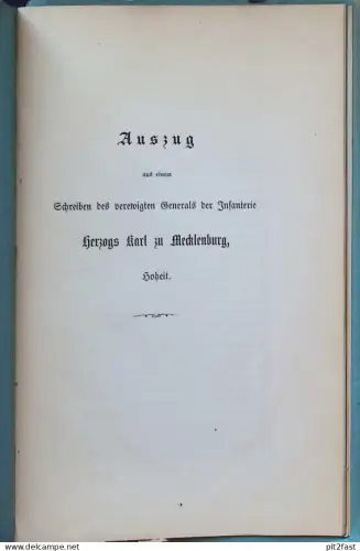 Schreiben des General der Infanterie - Herzog Karl zu Mecklenburg  , 1828 , altes Buch !!