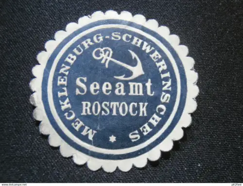 Seeamt Rostock , alte Siegelmarke , Reklamemarke , Mecklenburg !!