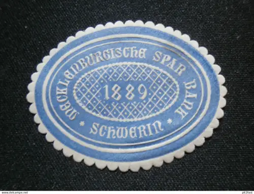 Spar Bank Schwerin , alte Siegelmarke , Reklamemarke , Mecklenburg !!