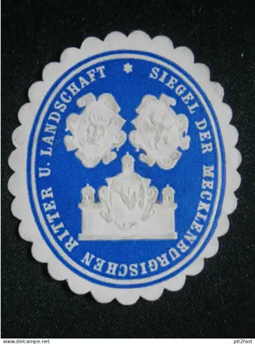 Mecklenb. Ritter- und Landschaft , alte Siegelmarke , Reklamemarke , Mecklenburg