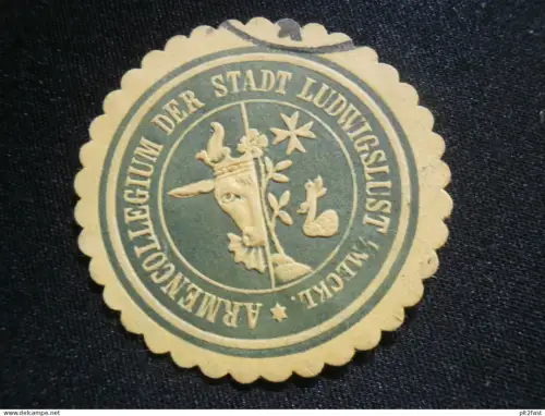Armencollegium Ludwigslust , alte Siegelmarke , Reklamemarke , Mecklenburg !!