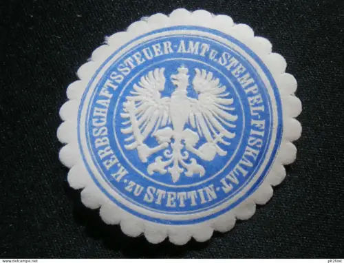 Stempel-Fiskalat in Stettin i. Pommern , alte Siegelmarke , Reklamemarke !!