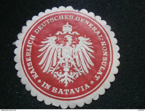 Deutsches Konsulat in Batavia , alte Siegelmarke , Reklamemarke !!