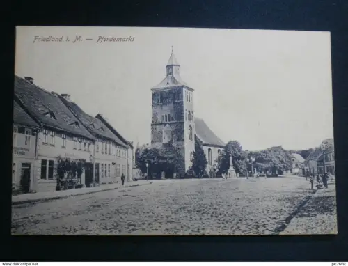 Friedland i. M. , ca. 1905 , Pferdemarkt Mecklenburg , Ansichtskarte , CPA , AK