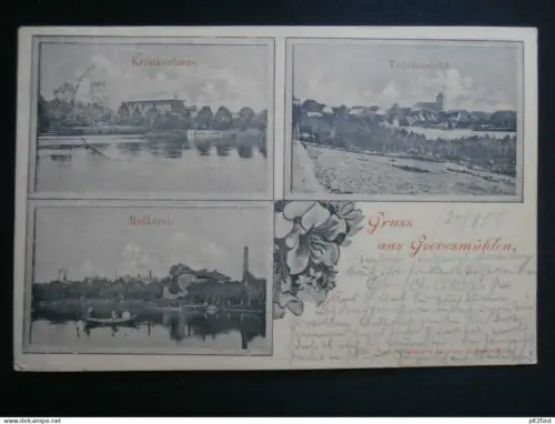 Molkerei Grevesmühlen , 1898 , Krankenhaus , Ansichtskarte , CPA , AK !!