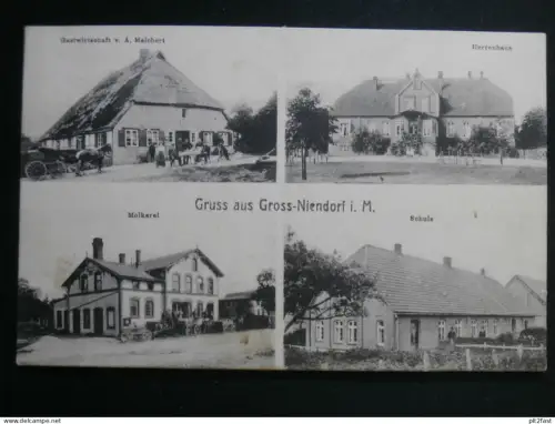 Gross Niendorf b. Zölkow , 1907 , Mecklenburg , bei Parchim und Crivitz , Ansichtskarte , CPA , AK !!