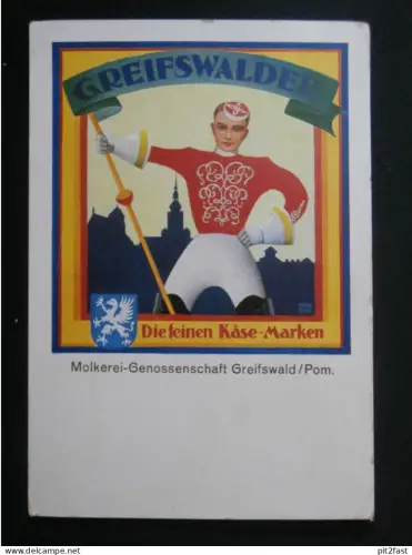 Molkerei Greifswald i. Pommern , ca. 1920 , Reklamekarte , Ansichtskarte , CPA , AK !