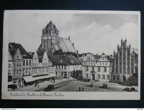 Greifswald , ca. 1920 , Markt , Mecklenburg , Ansichtskarte , CPA , AK !!