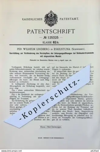 original Patent - Per Wilhelm Lindberg , Eskilstuna , Schweden | 1901 | Schleudertrommel | Schleudertrommeln | Schleuder