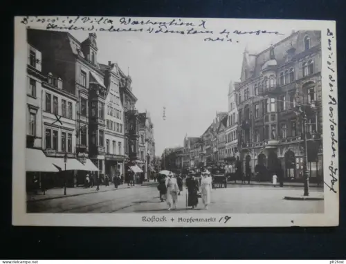 Hopfenmarkt Rostock i.M. , 1921 , Mecklenburg , Ansichtskarte , CPA , AK !