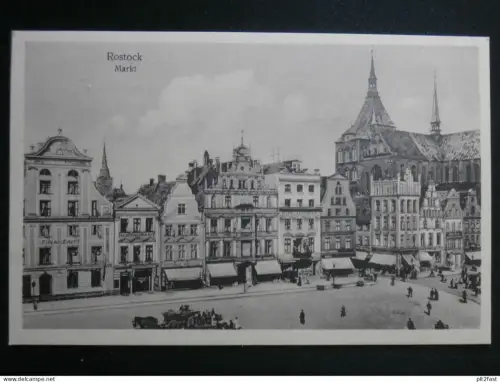 Markt Rostock i.M. , ca. 1920 , Mecklenburg , Ansichtskarte , CPA , AK !