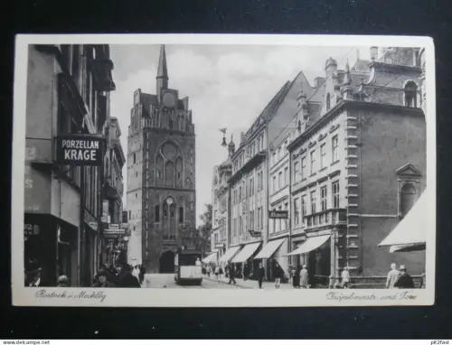 Rostock i.M. , 1931 , Kröpeliner Straße Mecklenburg , Ansichtskarte , CPA , AK !