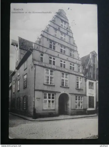 Kistenmacherstraße Rostock , 1915 , Stempel Füsilier Rgt. N°90 , Mecklenburg , Ansichtskarte , CPA , AK !!