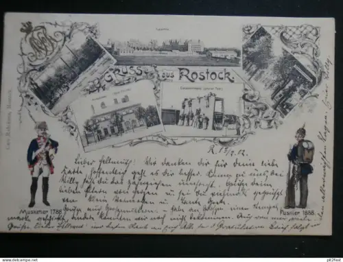 Füsilier Rgt. N°90 in Rostock , 1902 , Mecklenburg , Ansichtskarte , CPA , AK !!