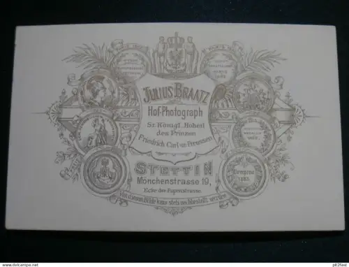 Hof-Photograph Julius Braatz in Stettin i. Pommern , Adel , Kabinettfoto , CDV !