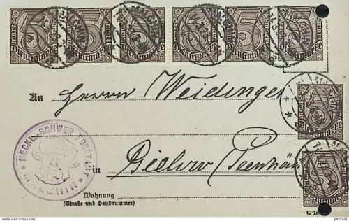 Forstamt Mecklenburg-Schwerin , 1923 , Rechnung / Dokument , Reklame / Werbung