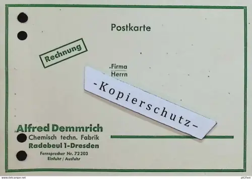 Chemisch technische Fabrik - Alfred Demmrich in Radebeul / Dresden , 1938 , Rechnung / Dokument , Reklame / Werbung