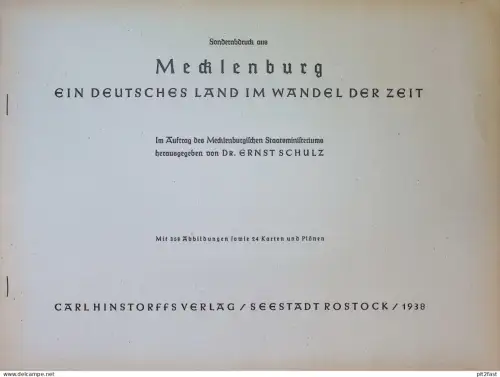 Musik in Mecklenburg , 1938 , Sonderabdruck , Rostock , Broschüre , Chronik !!