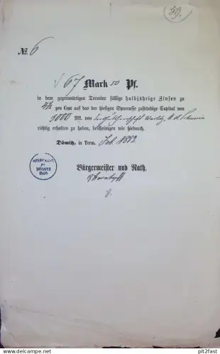 Bürgermeister in Dömitz , 1882 , Warlitz b. Goldenitz , Dokument , Mecklenburg !