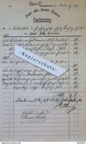 Louis Lisch in Güstrow i. Mecklenburg , 1872 , Buchbinder , Archiv !!