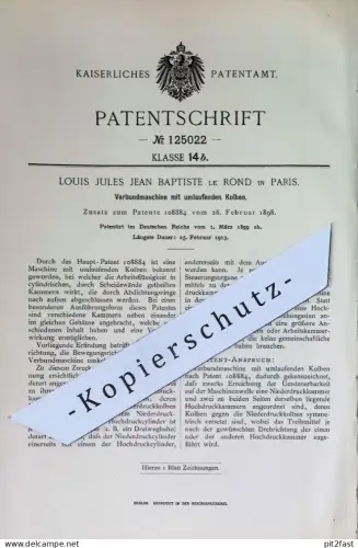 original Patent - Louis Jules Jean Baptiste le Rond , Paris , Frankreich | 1899 | Verbundmaschine mit umlaufenden Kolben