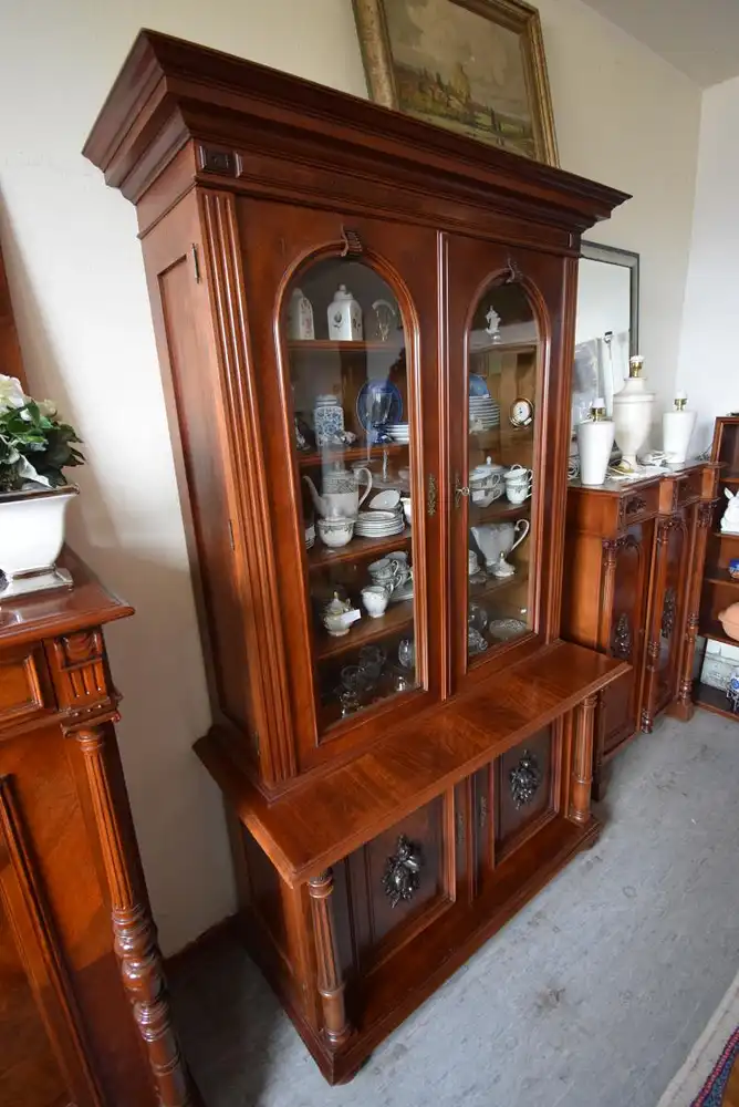 Anrichte mit Aufsatzvitrine Historismus um 1870 4