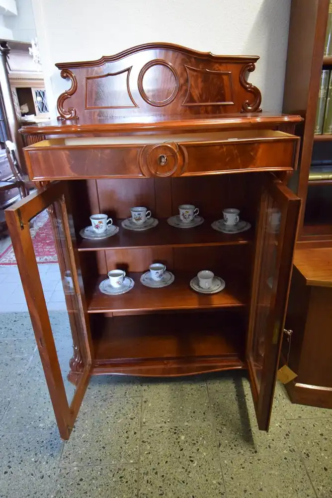 Vitrinenschrank Louis Phillipe um 1860 Mahagoni  1