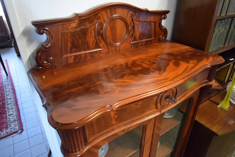 Vitrinenschrank Louis Phillipe um 1860 Mahagoni  4