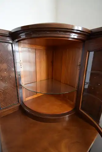 Vitrinen Eckschrank Art Deco um 1920 Mahagoni 